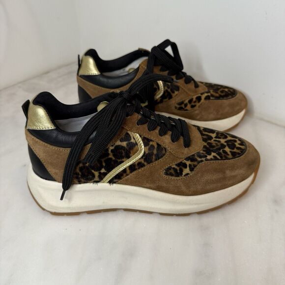 Voile Blanche Julia Flowee Sneaker Size US 6.5 EUR 37 Leopard Print Luxury - Picture 2 of 14